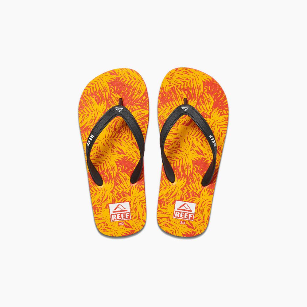 Reef Boy's Switchfoot Print - Flip Flops Orange | 82019-CSWG